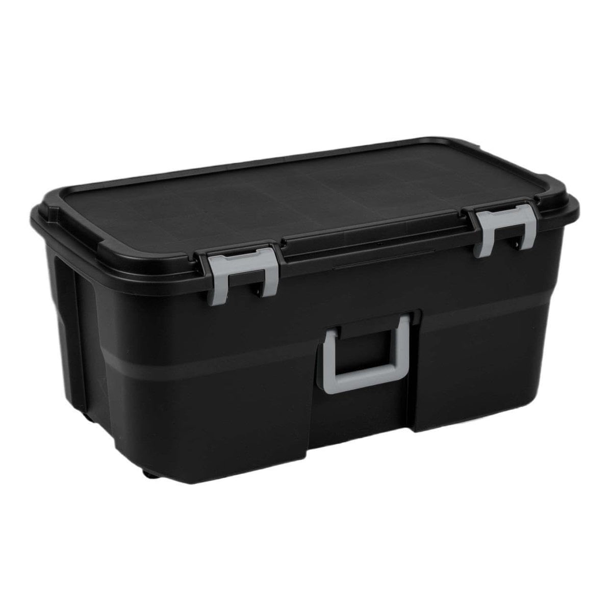 22 Gallon Black Wheeled Plastic Storage Trunk Q409