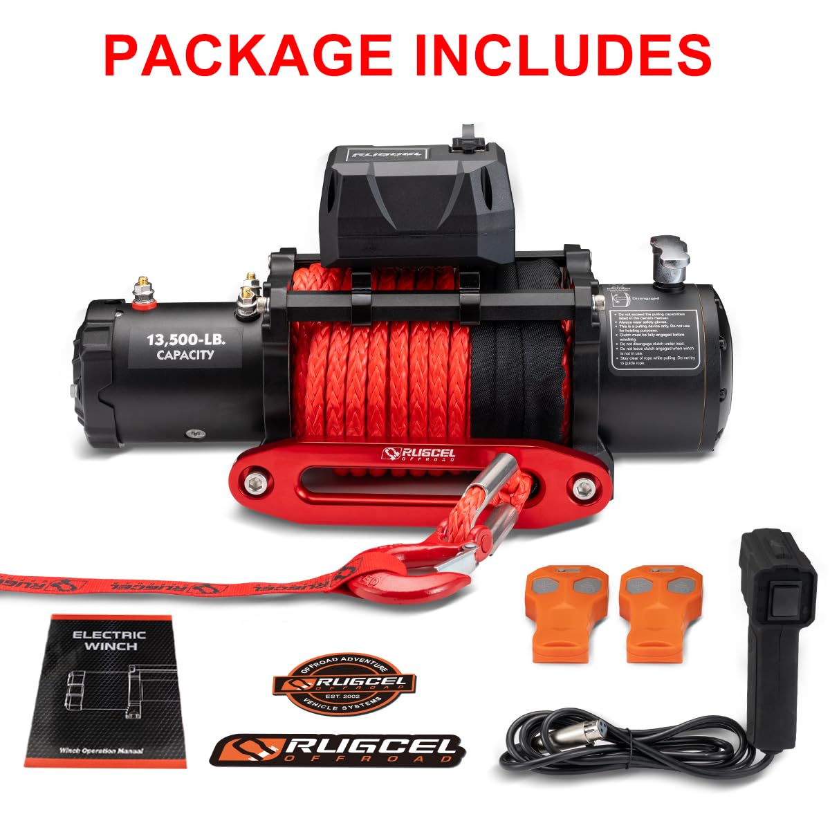 13500lb Waterproof 12V Synthetic Rope Electric Truck Winch I6701