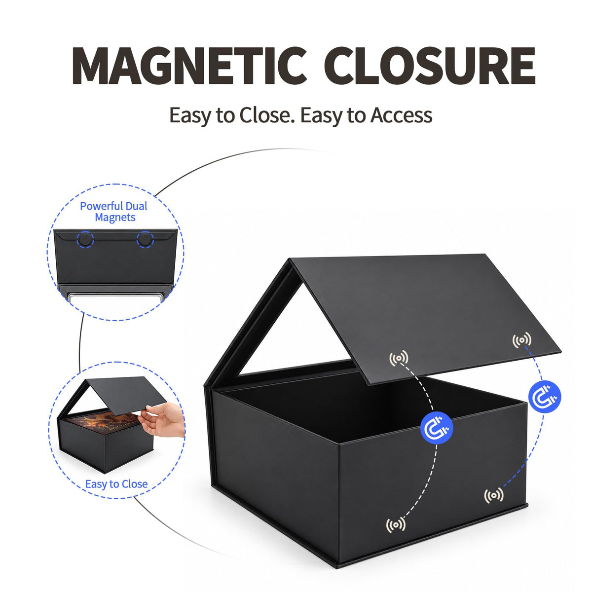 Black Cardboard Magnetic Display Box 4 Pack R516