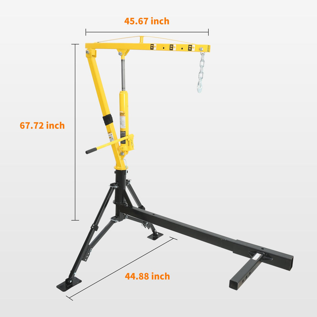 1000 lb Capacity Hydraulic Swivel Hitch Mount Truck Crane E1710