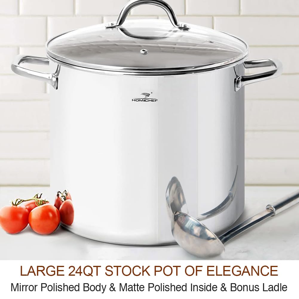24 Quart Stainless Steel Stockpot with Lid C9057