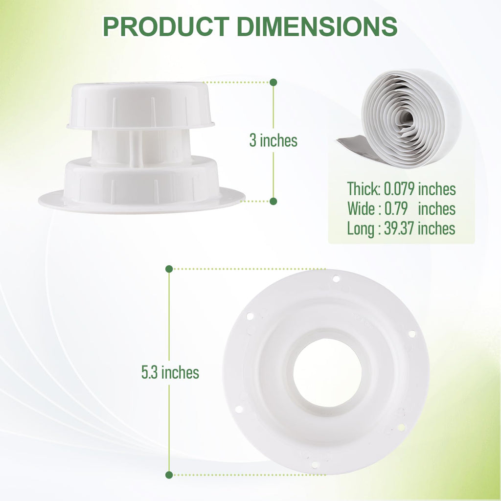 RV Plumbing Vent Covers with Screws, 2 Pack Q585393