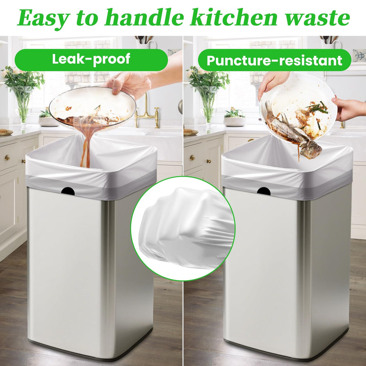 15 Gallon Drawstring Tall Kitchen Trash Bags N9291