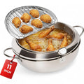 11-Inch Stainless Steel Deep Fryer Pot with Oil Thermometer K3225