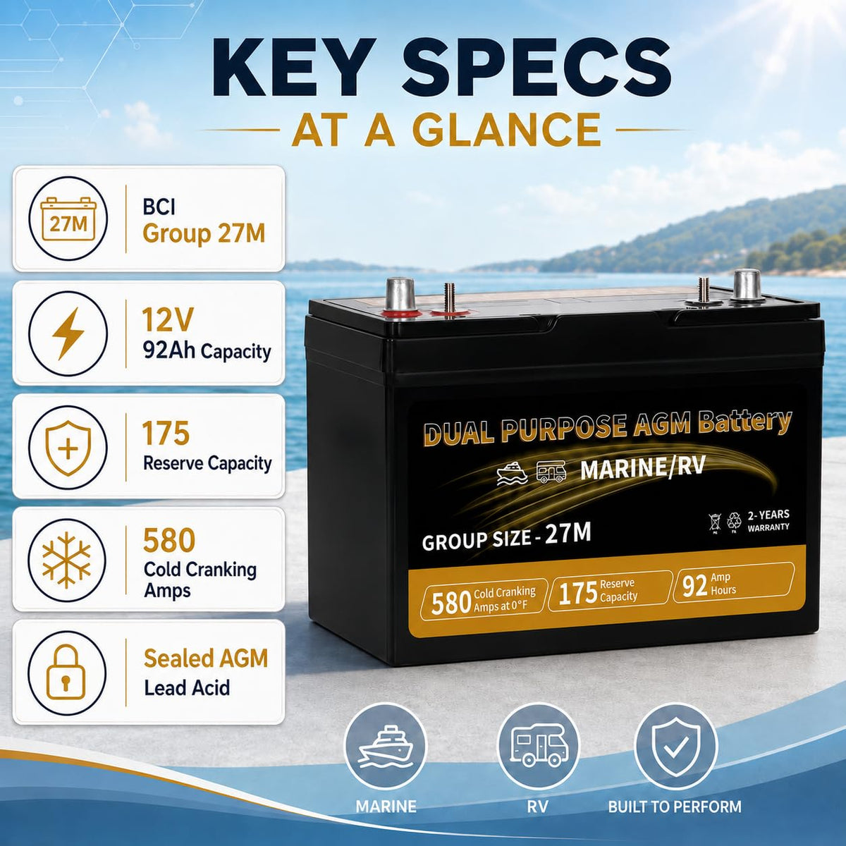 12V 92AH AGM Battery C73365