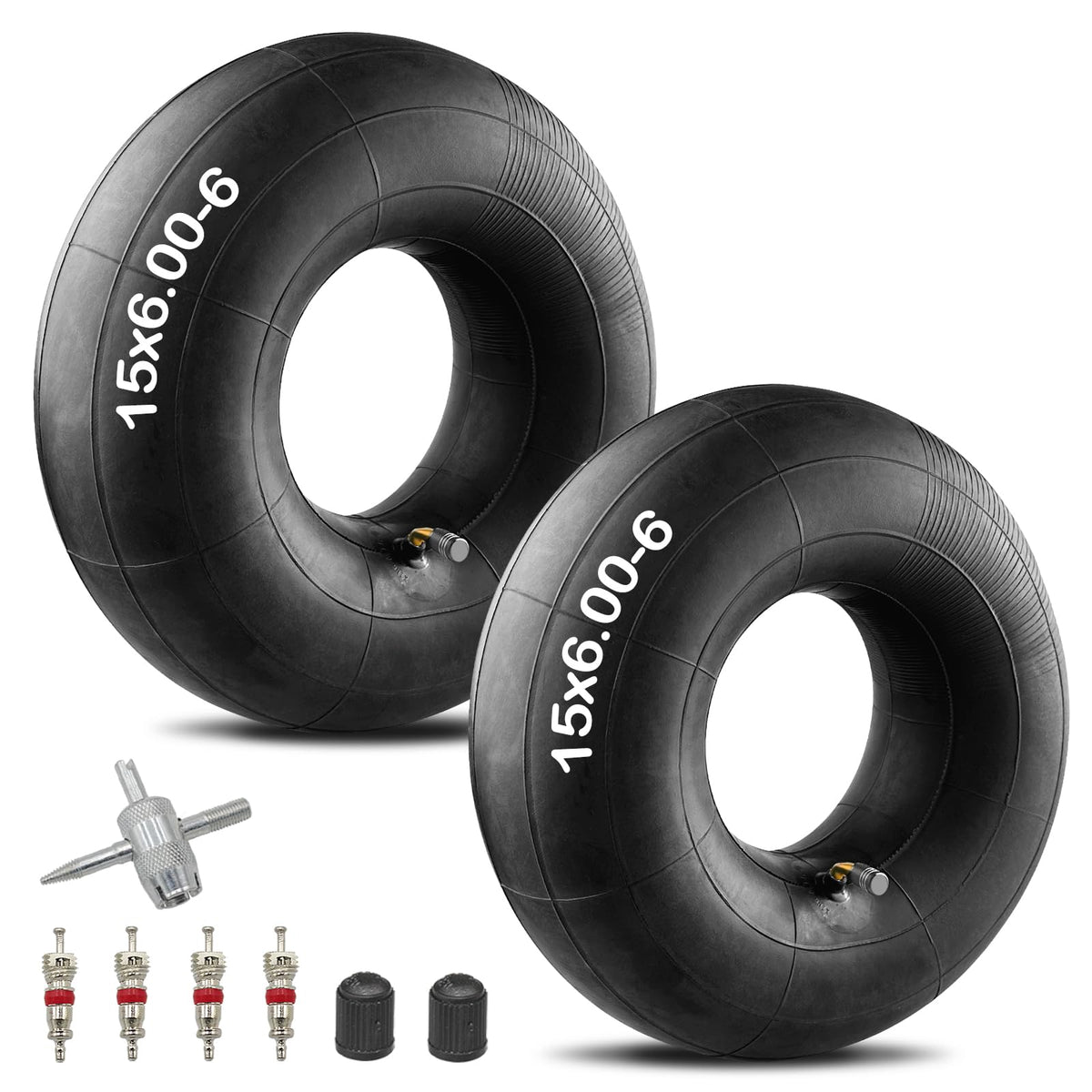 15x6.00-6" Inner Tube with TR87 Bent Valve Stem 2 Pack H4321