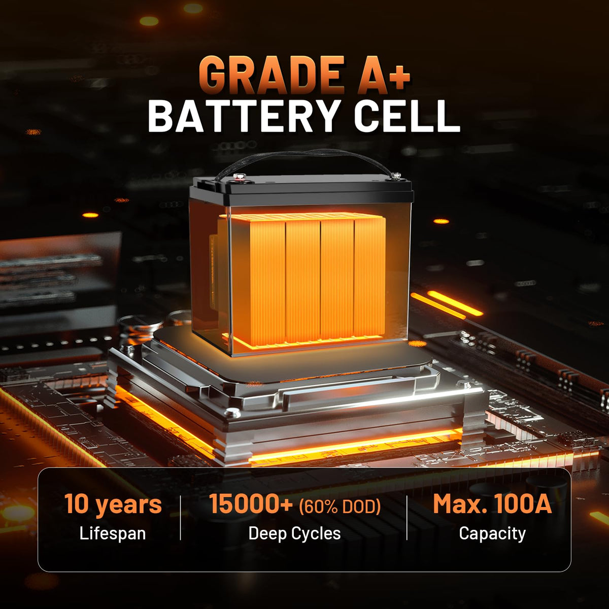 12V 100Ah LiFePO4 Lithium Battery with Bluetooth K24887