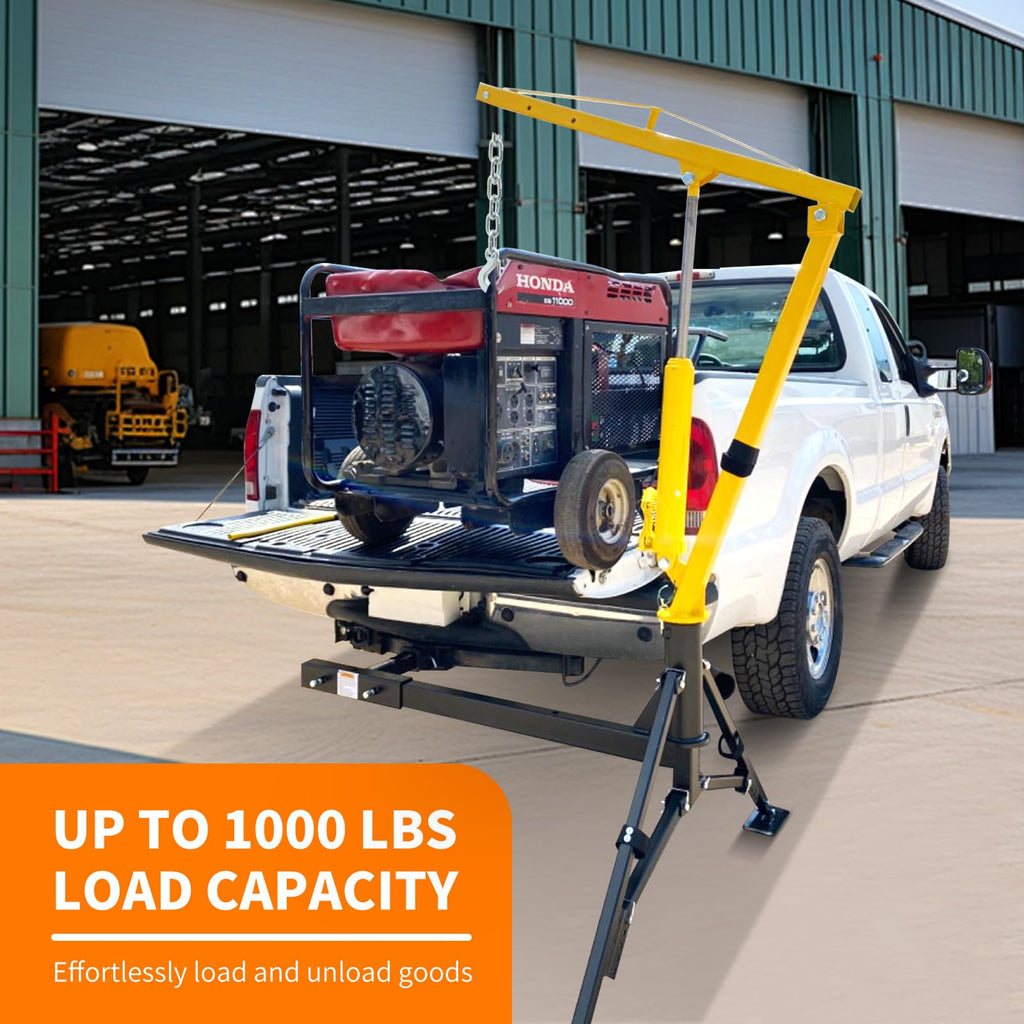 1000 lb Capacity Hydraulic Swivel Hitch Mount Truck Crane E1710