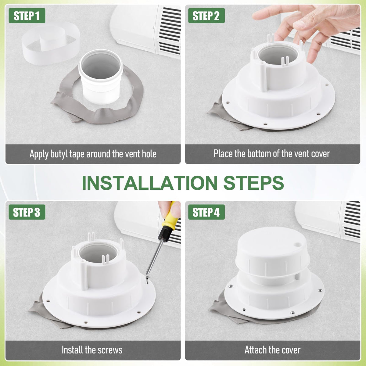 RV Plumbing Vent Covers with Screws, 2 Pack Q585393