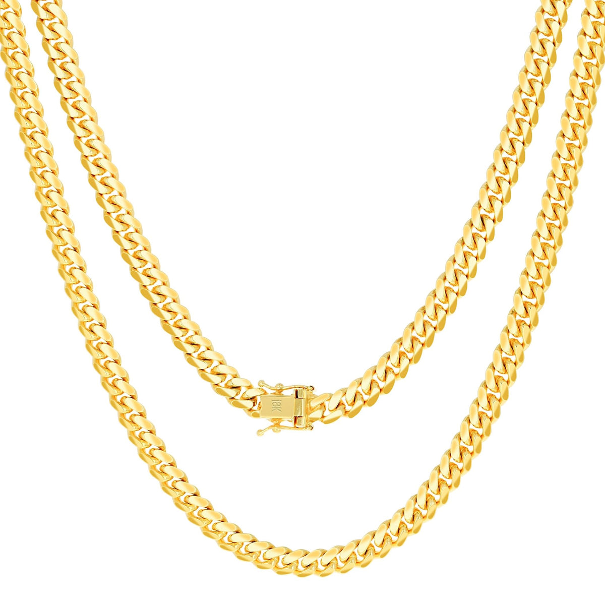 18k Yellow Gold Cuban Link Chain Necklace N64754