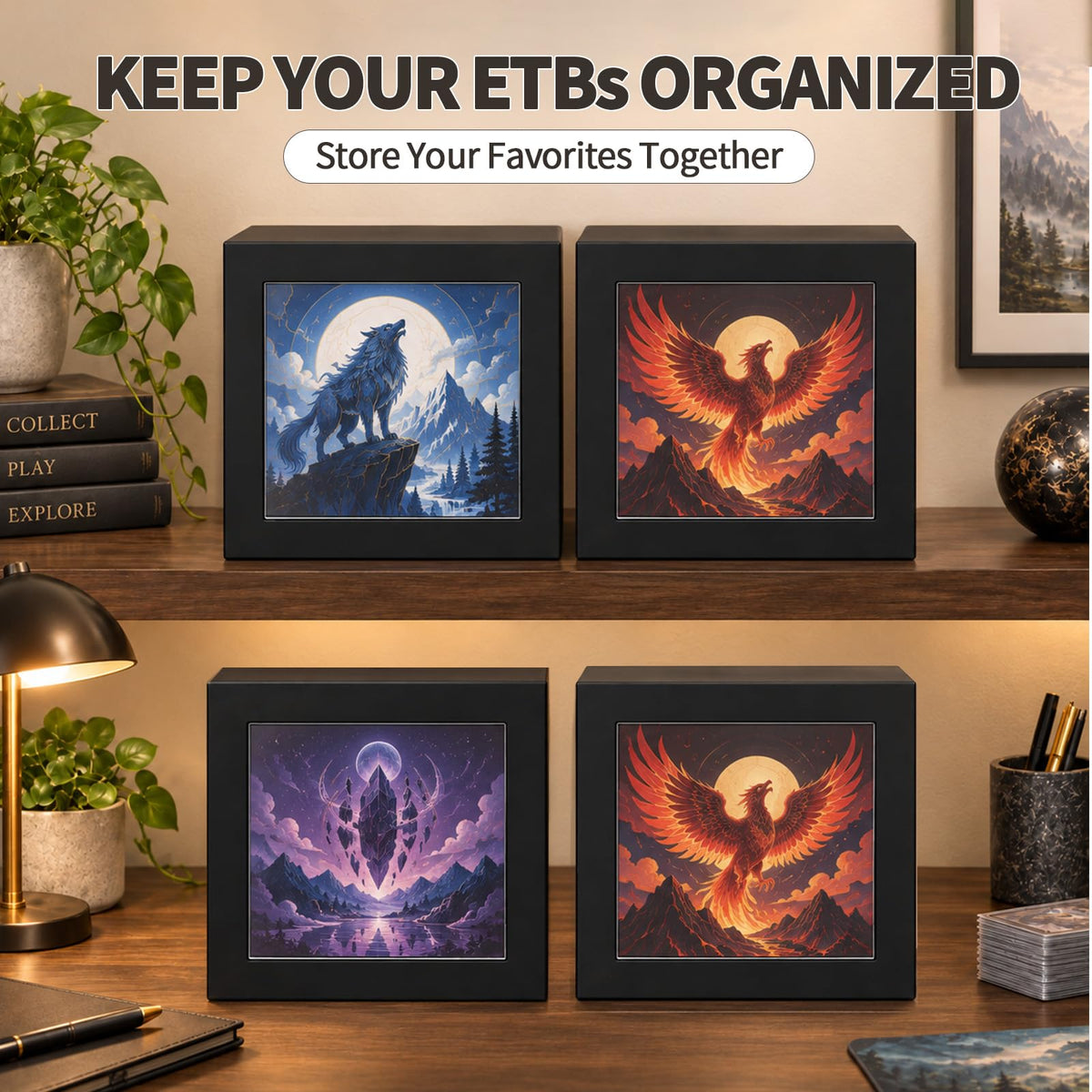 Black Cardboard Magnetic Display Box 4 Pack R516