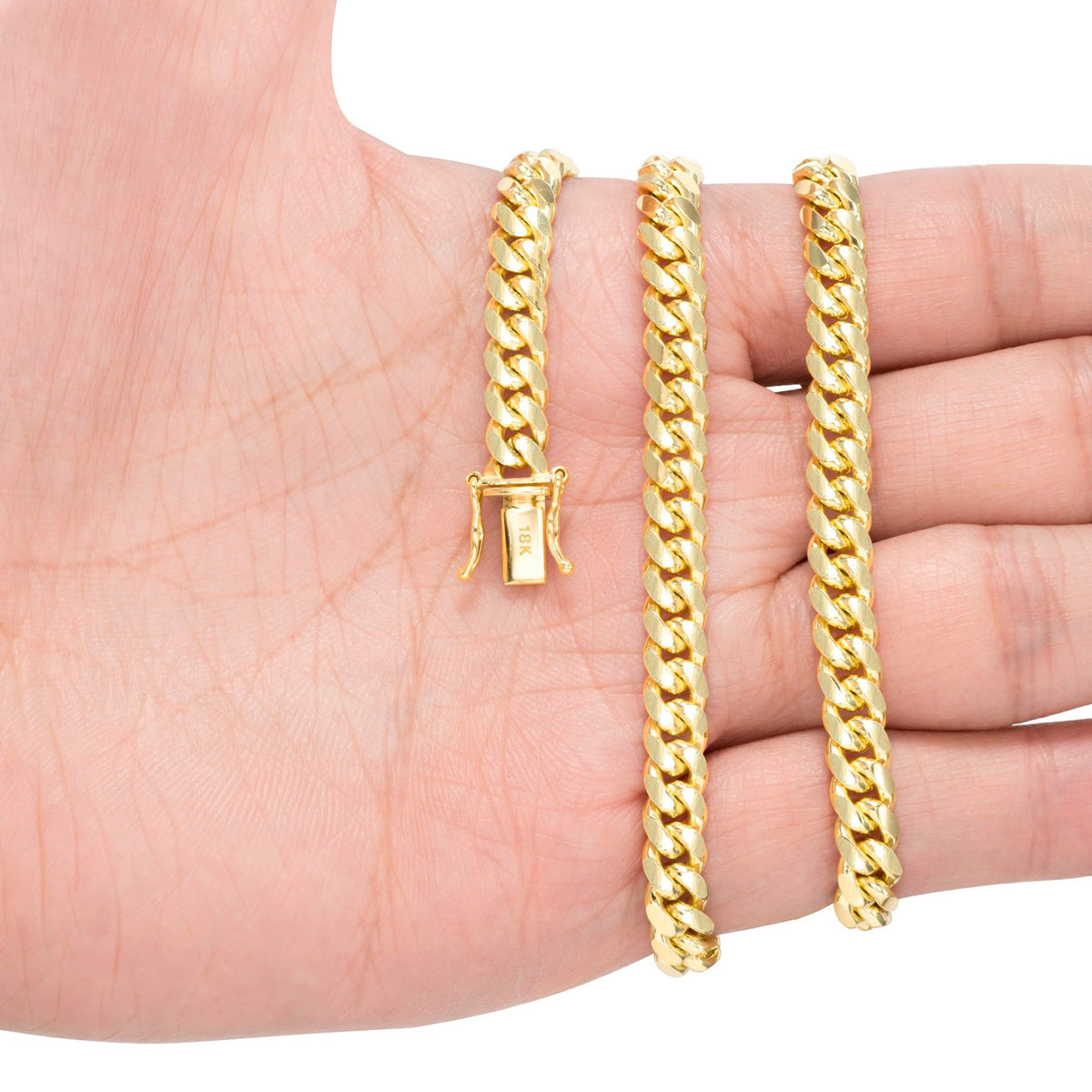 18k Yellow Gold Cuban Link Chain Necklace N64754