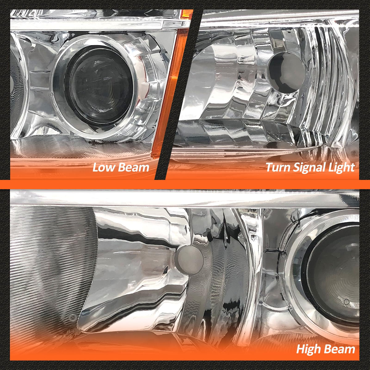 2006-2008 Honda Pilot Headlights Assembly Chrome Pair I206688