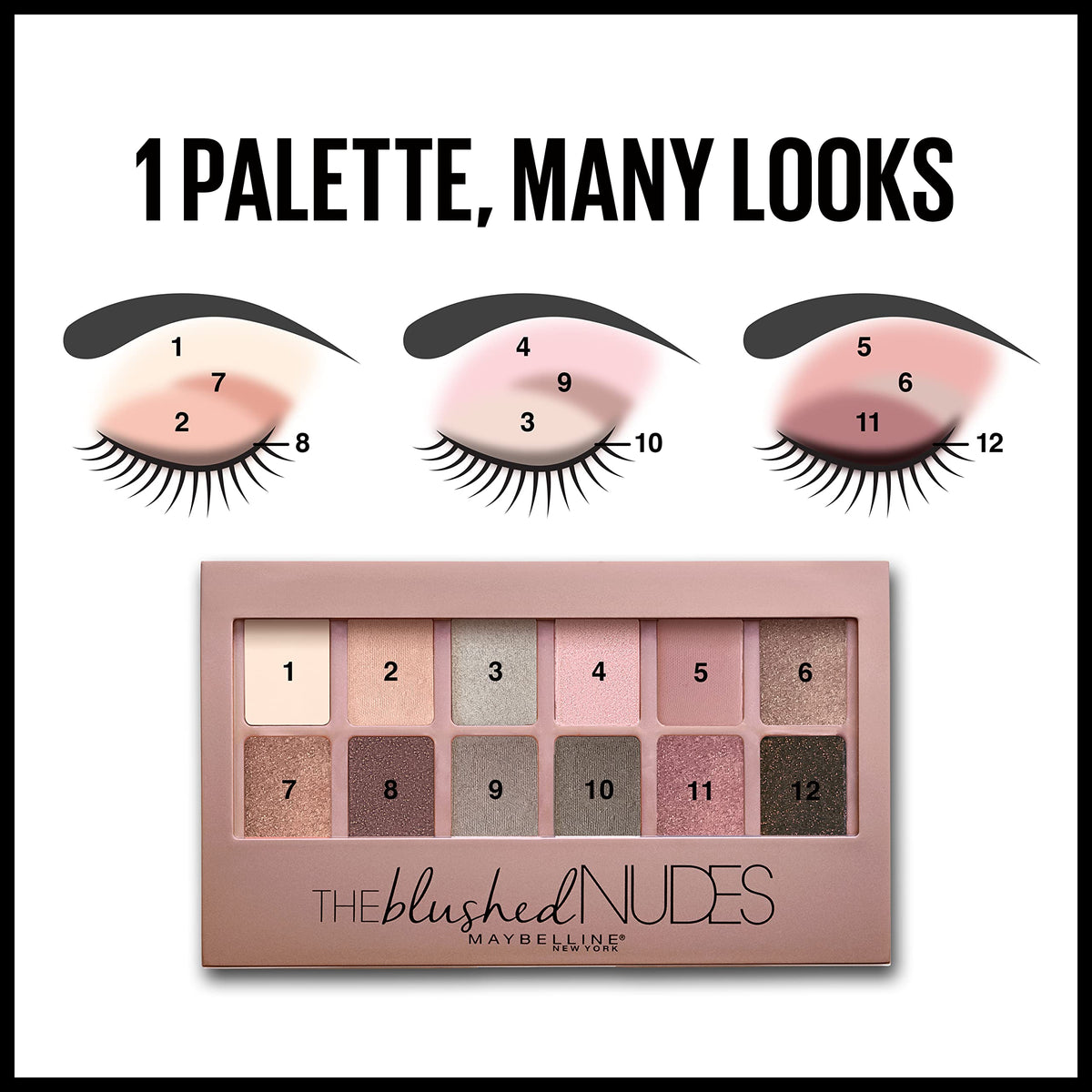 12 Pigmented Matte & Shimmer Eyeshadow Palette L345457