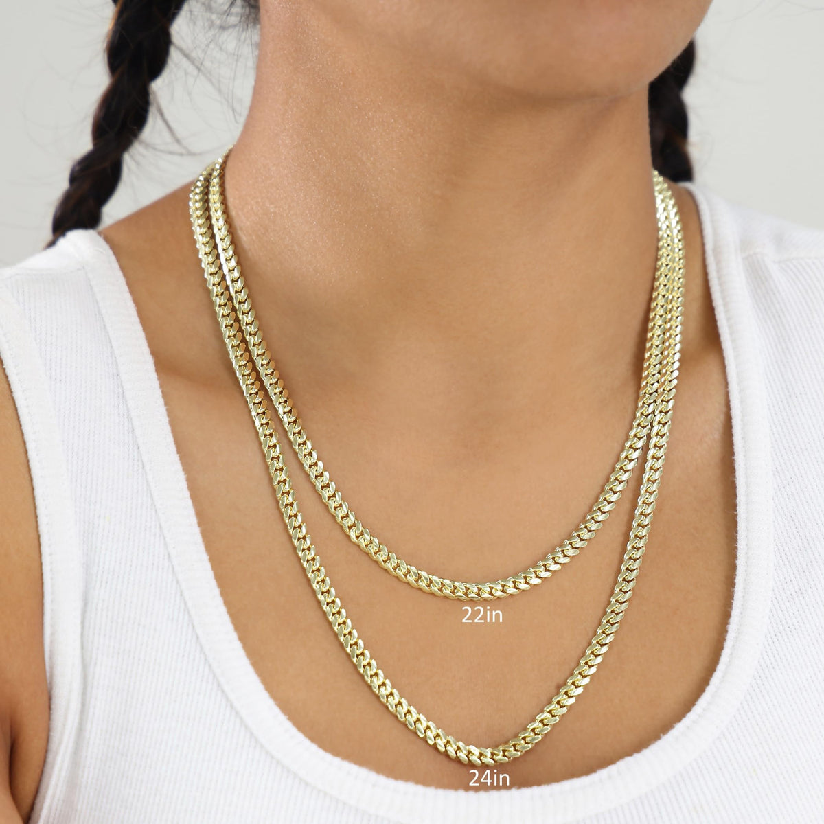 18k Yellow Gold Cuban Link Chain Necklace N64754