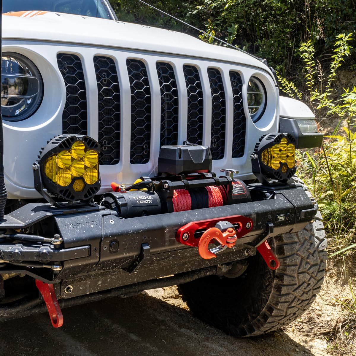 13500lb Waterproof 12V Synthetic Rope Electric Truck Winch I6701