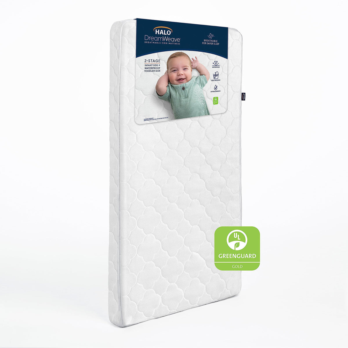 100% Breathable Dual Sided 2-Stage Crib & Toddler Mattress F48778